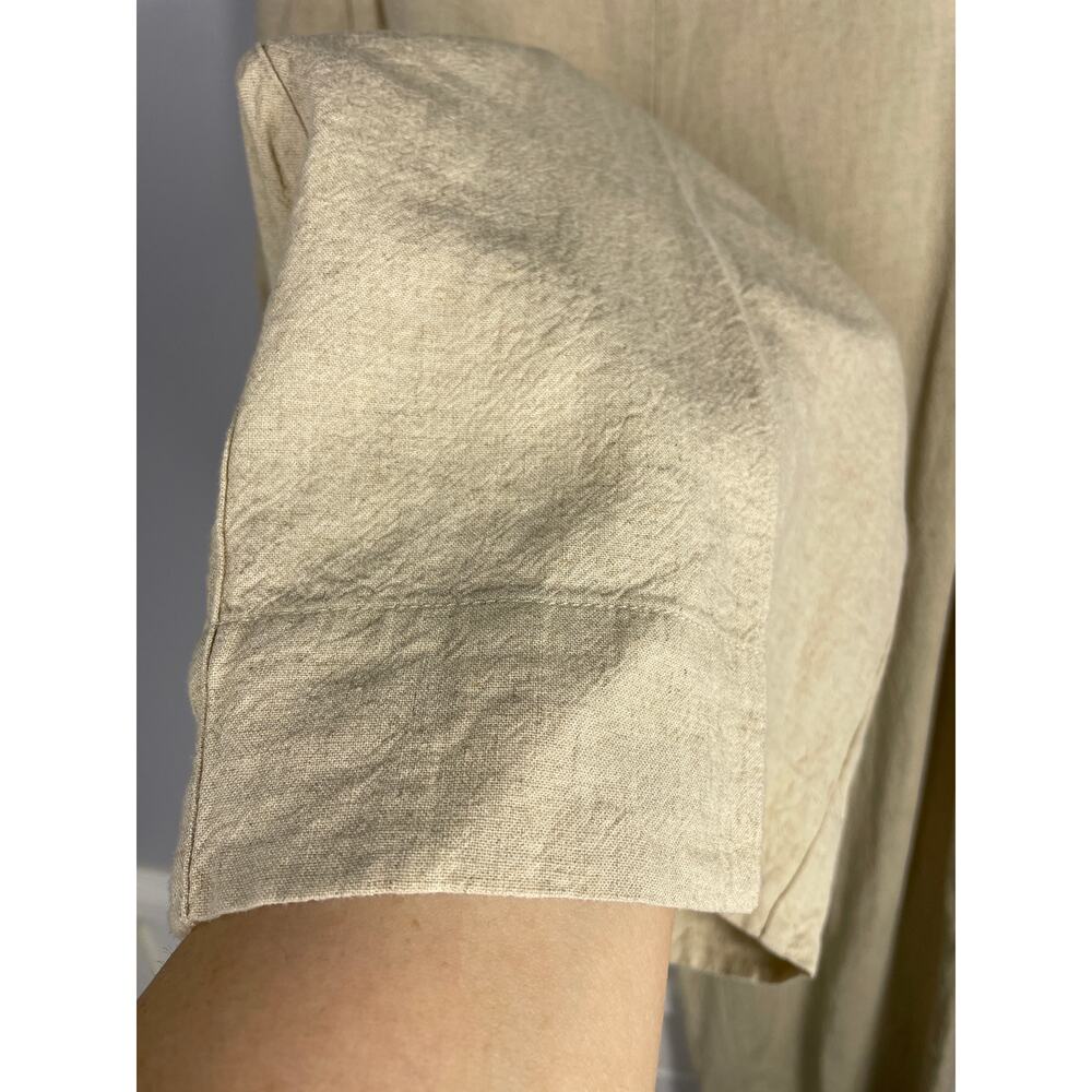 Madewell, Size 2, Pull-On Straight Crop Pant, Wide Leg, Light Tan, Linen Blend - Picture 2 of 8